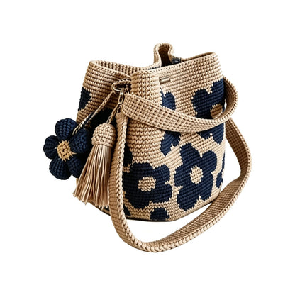 Handmade Crochet Flower Tote, Crochet Tote Bag for Women, Boho Floral Woven Beach Bags for Shopping, Beach, Travel, Daily Use