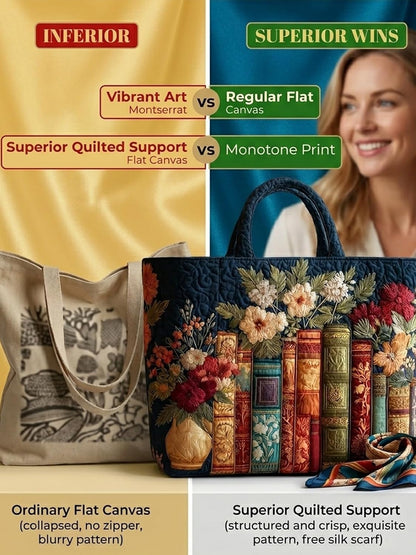 Small Quilted Tote Bag for Women, Vintage Quilt Purse Unique Large Capacity Foldable Shoulder Bag Daily Hobo Bags