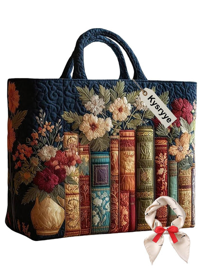 Small Quilted Tote Bag for Women, Vintage Quilt Purse Unique Large Capacity Foldable Shoulder Bag Daily Hobo Bags